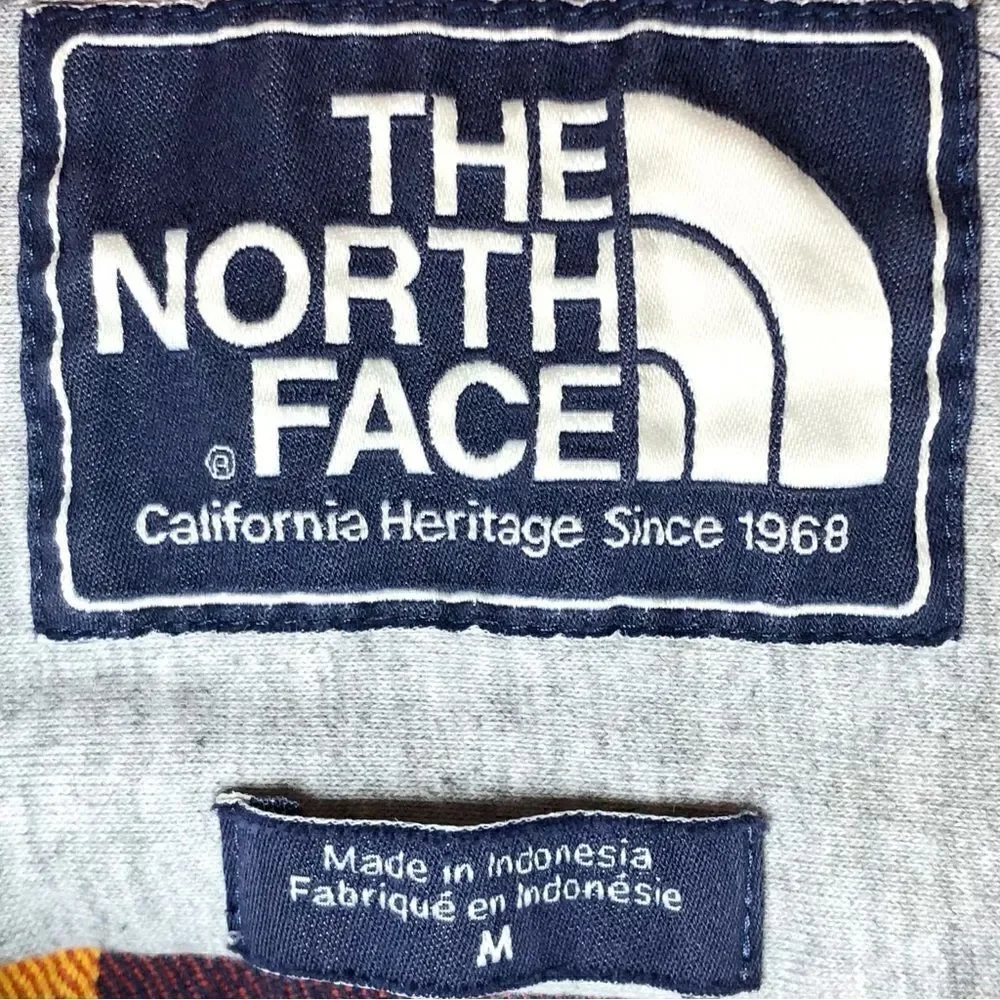 The North Face Plaid Flannel Button Down in Rust/Gold/Navy Men’s M